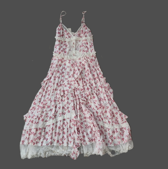 Intimately Free People Heart Desire‎ Bodysuit Dress True Ivory Combo Women's XL - Picture 2 of 12